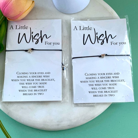 Pair of wish bracelets unisex ; heart and star - Picture 3 of 9